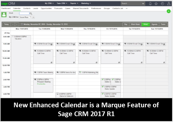 New Sage CRM Calendar image